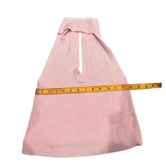Forever 21 ribbed baby pink halter open back crop top - Picture 5 of 5